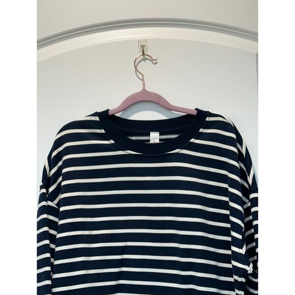 NWT Lululemon Perfectly Oversized Fleece Crew Sweatshirt Yachtie Stripe Size Med - Picture 2 of 7